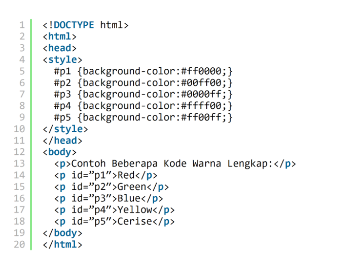 kode warna HTML lengkap